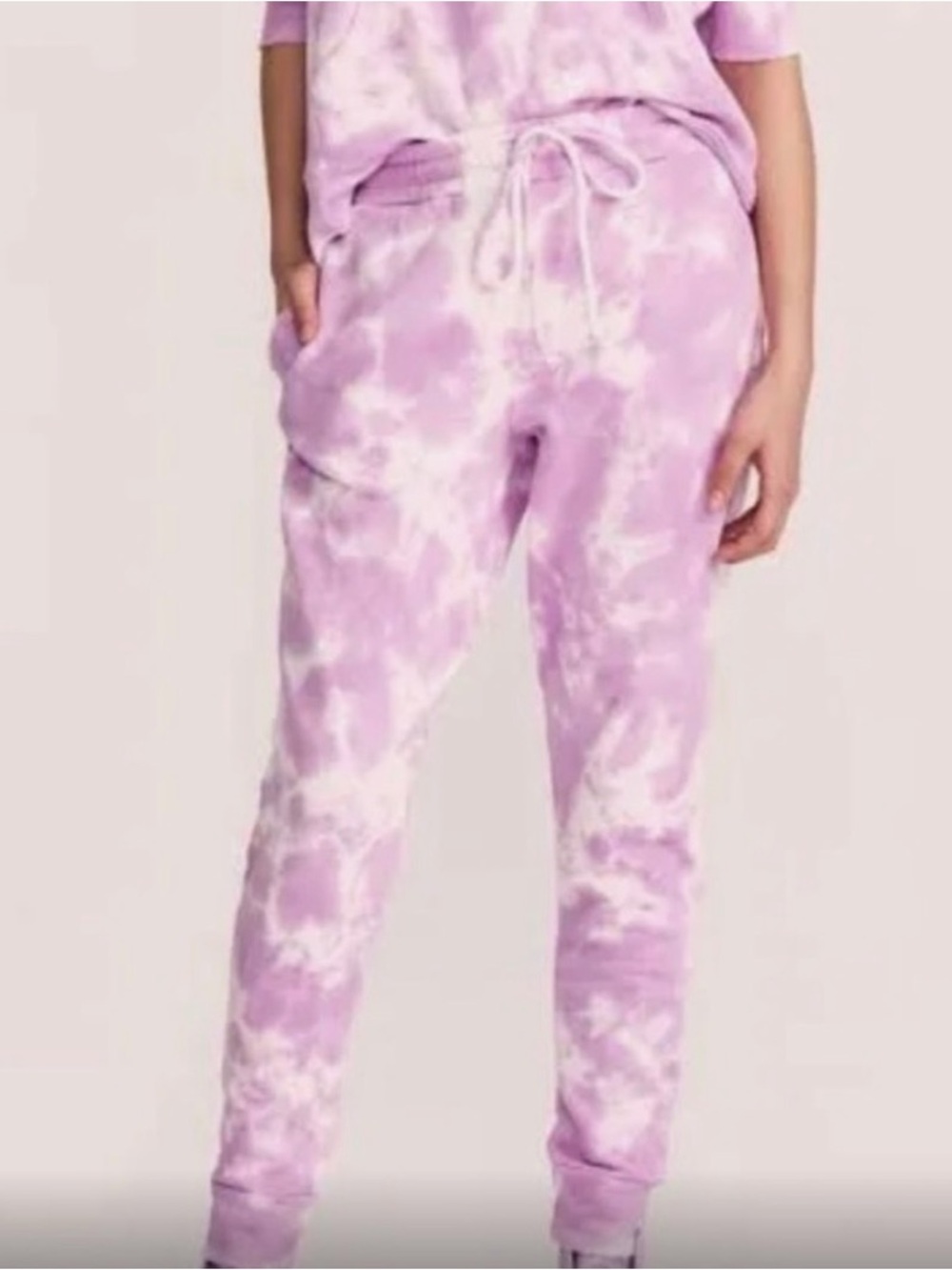 Loveshackfancy Yolanda Drawstring Jogger Pants in purple iris